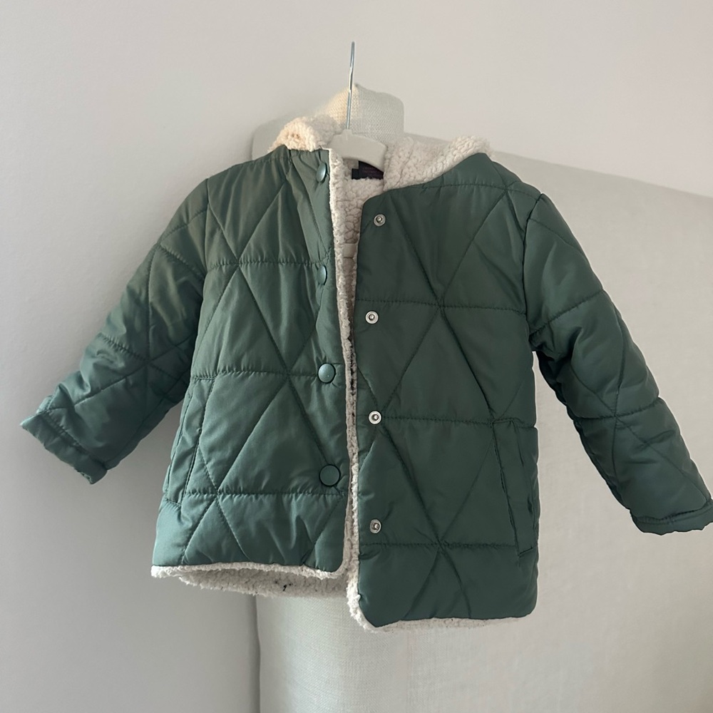 Kids Green Quilted Jacket